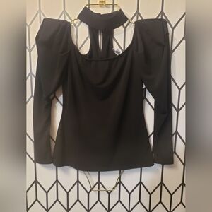 Black Puff Sleeve Top